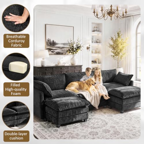 LEVELEVE 112.5" U-Shape Modular Sofa - Image 5
