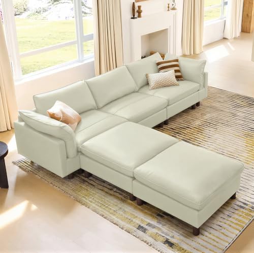 CHITA 127" Leather Super Large Sectional Couches by Unknown