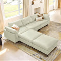 CHITA 127" Leather Super Large Sectional Couches by Unknown