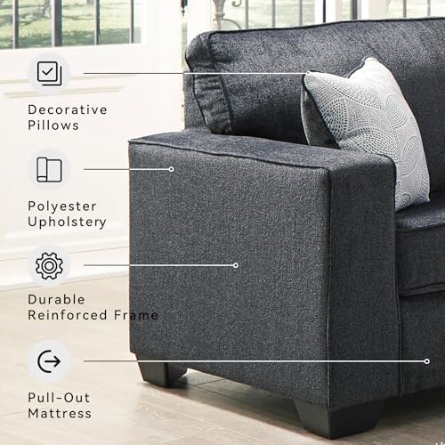 Signature Design by Ashley Altari Queen Sofa Sleeper Couch, Slate Gray - Image 4