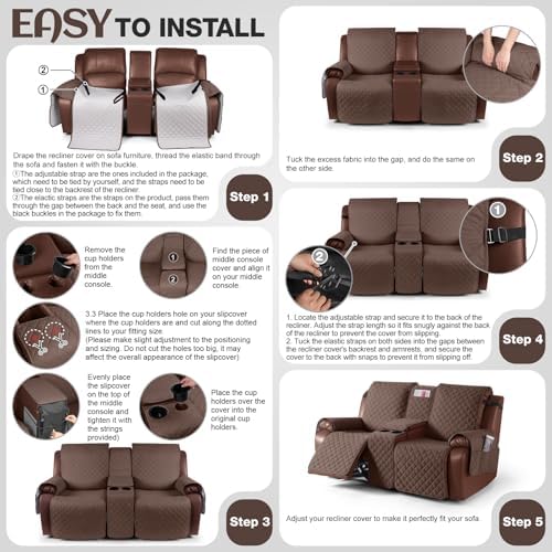 KinCam 100% Waterproof Loveseat Recliner Cover - Image 6