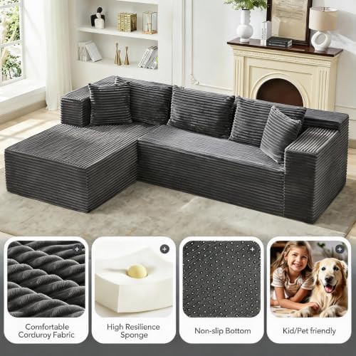 106" L Shaped Modular Cloud Sectional Sofa - Image 6