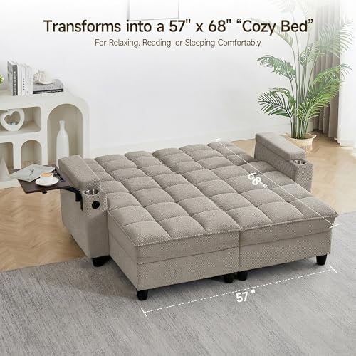 70.9" Chaise Lounge Chair Indoor, Oversized Boucle Upholstered Sofa Bed - Image 2