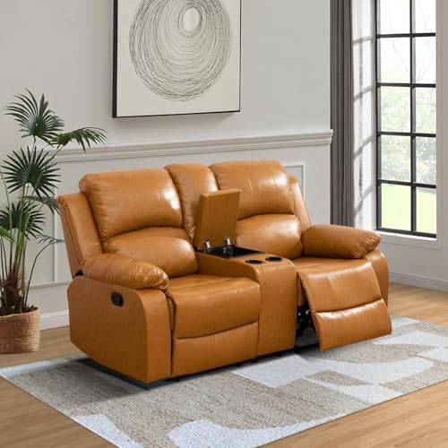 Recliner Sofa for 2 Seats, Manual Reclining Couch Set, Living Room Furniture by Snuptor