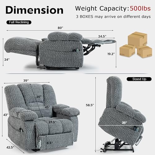 JIKFRIMA Big Man Recliner 500lbs Power Lift Recliner Chair - Image 2
