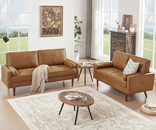 HIFIT 68" Faux Leather Sofa Couch, Loveseat - Image 4
