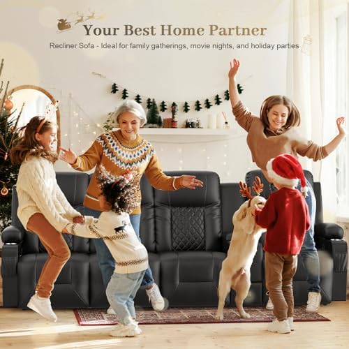 YONISEE 4 Seat Recliner Sofa, Large Reclining Sofa - Image 5