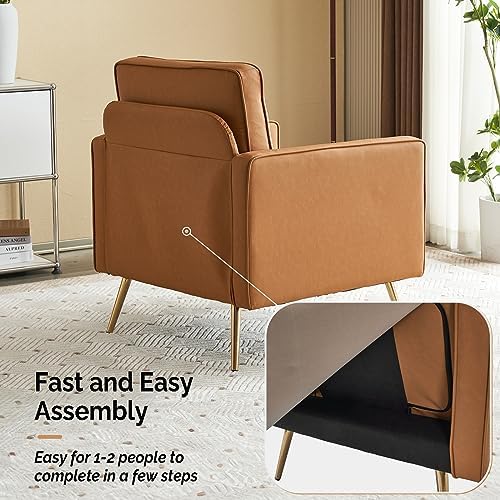 VINGLI Faux Leather Accent Chairs Set of 2 - Image 7