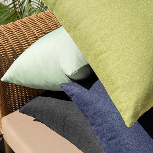 MIULEE Decorative Outdoor Pillow Covers Euro Waterproof 22x22 Navy - Image 5
