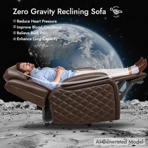 Watson & Whitely Genuine Leather Zero Gravity Power Reclining Sofa - Image 3