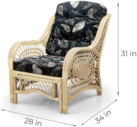 Malibu Lounge Set of 4: 2 Natural Rattan Wicker Chairs, Loveseat and Coffee - Image 3