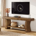 63" Solid Wood TV Stand for 55/60/65/75" TVs, Farmhouse TV Console, Low by TribewoodbyTribesigns