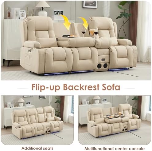 TUNYI Wall Hugger Loveseat Recliner Sofa - Image 6