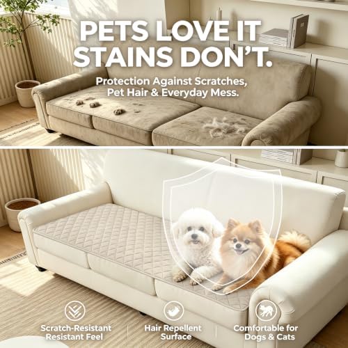ALIECOM Pet Couch Covers for Sofa Waterproof Plush Dog Sofa Cover Washable - Image 6