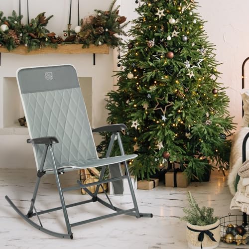 Timber Ridge 3-Level Adjustable Rocking Camping Chair, Ergonomic Padded High - Image 2