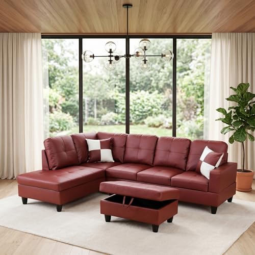 Faux Leather Sectional Couches for Living Room - Image 7