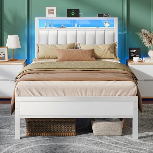 Furnulem White Twin Bed Frames by Furnulem
