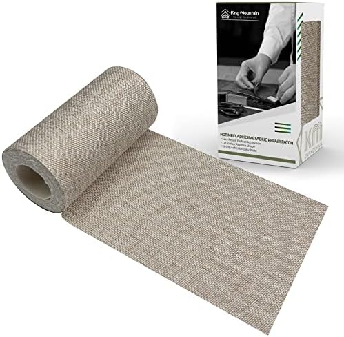 King Mountain Premium Linen Fabric Iron-on Repair Patch, Inside&Outside Fabric by ForABetterHomeLife