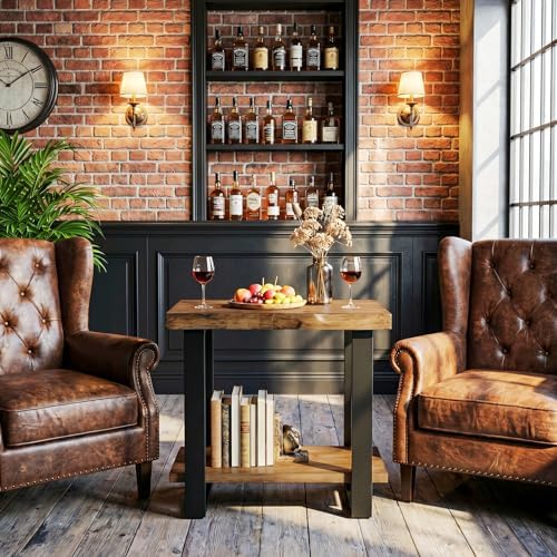Tribesigns Pine Wood End Table Set of 2, Industrial Side Table - Image 4