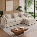 GNIXUU 112" Camel Modular L Shaped Cloud Sectional Couches by GNIXUU