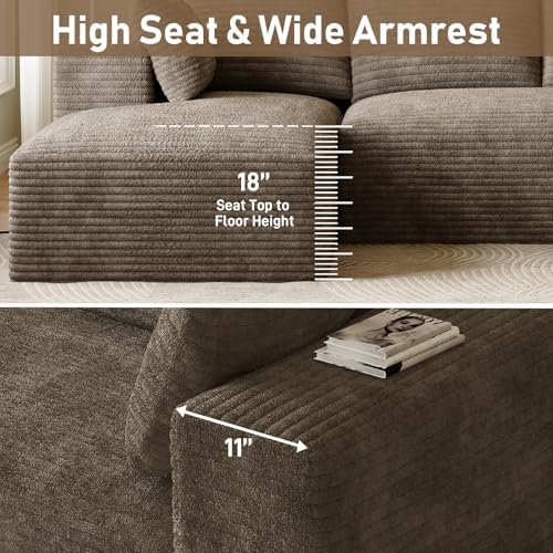 ONEMMLION 107" L-Shaped Cloud Boneless Couch Sofa - Image 3