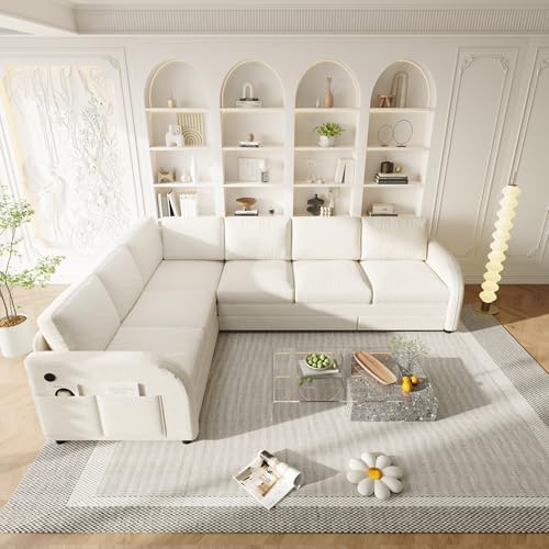 ITVZ King Size Sleeper Sofas Convertible Couches, Oversized 6-Seat Sectional - Image 2