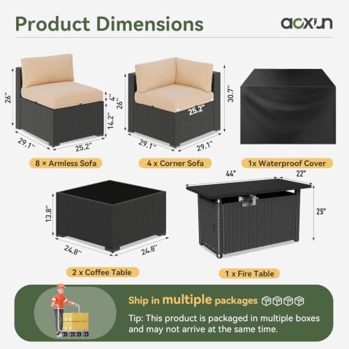 Aoxun 15 Piece Patio Furniture Set - Image 5