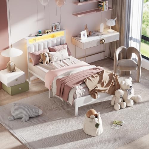 Furnulem White Twin Bed Frames - Image 3