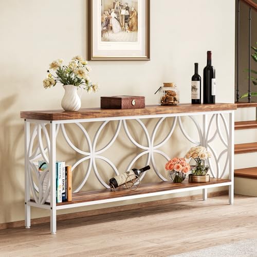 LITTLE TREE Sofa Table, 70.9 Inch Industrial Behind Couch Table - Image 6
