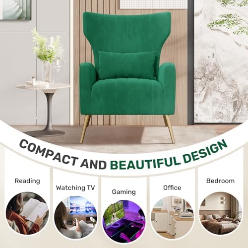 Nalupatio Velvet Accent Chairs Set of 2 Modern High Back Armchair Arm Chair - Image 4