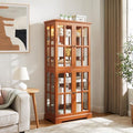 68" H Glass Curio Display Cabinet by Unknown