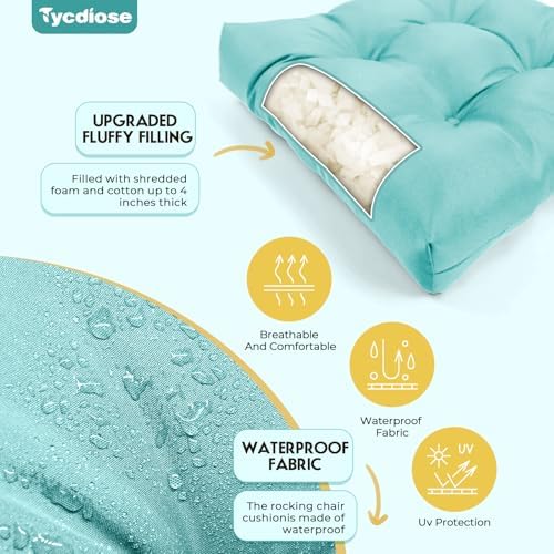 All Weather Outdoor Wicker Chair Cushions of 3 Pieces, Waterproof Outdoor - Image 4
