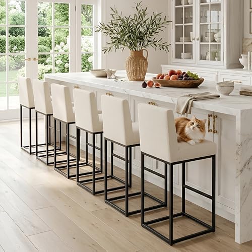 VESCASA Linen 31 inches Bar Height Bar Stools by VESCASA