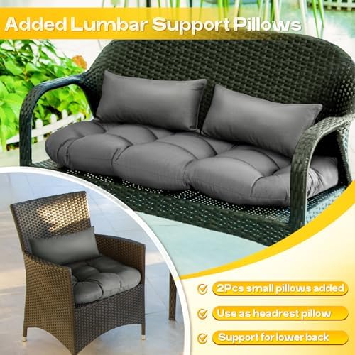 MAGIC ELEPHANT Wicker Chair Cushions, Indoor Outdoor Memory Foam Wicker - Image 4