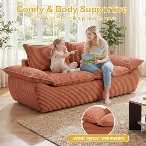 56" Boneless Loveseat, 2-Seater Boneless Sofa - Image 3