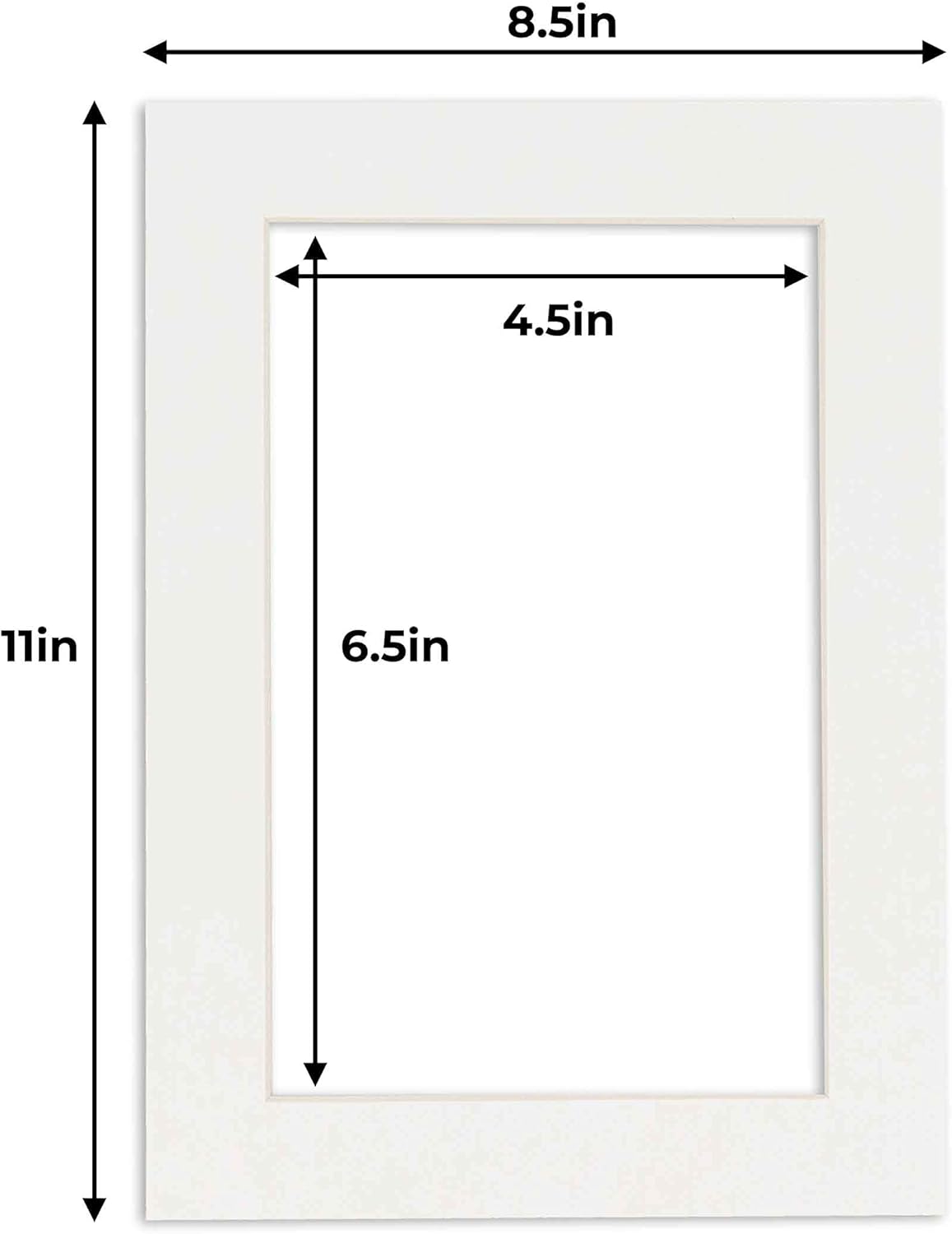 5x7 Mat for 8.5x11 Frame - Precut Mat Board Acid-Free Textured White 5x7 Photo Matte For a 8.5x11 Picture Frame, Premium Matboard for Family Photos, Show Kits, Art, Picture Framing, Pack of 10 Mats