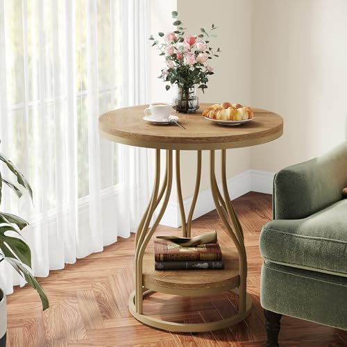 Round End Table Set of 2, Small Side Table - Image 4
