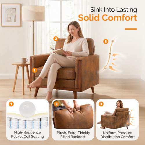 VINGLI Mid-Century Modern Oversized Accent Chair - Image 5