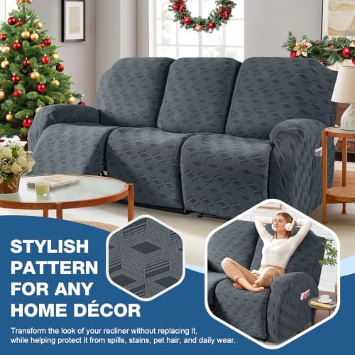 TAOCOCO Recliner Sofa Covers Stretch Reclining Couch Cover, Jacquard Recliner - Image 6