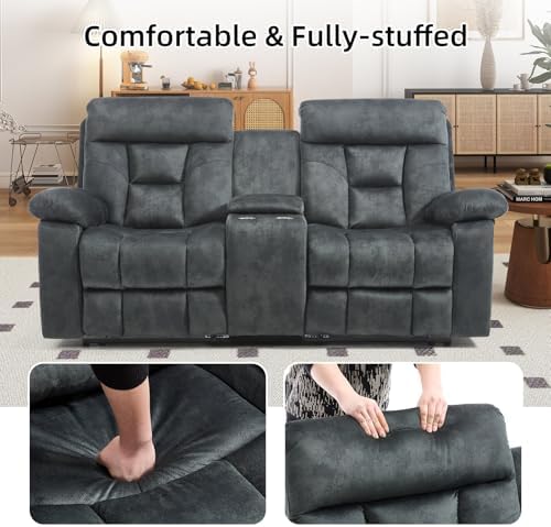 EBELLO 2 Piece Reclining Living Room Set, Soft Fabric Recliner Sofa Set - Image 5