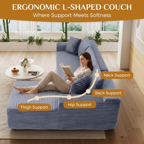 96" Boneless Cloud Sectional Couches - Image 6