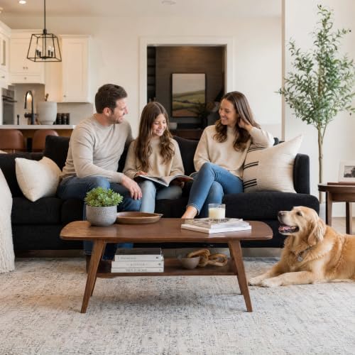 100% Solid Wood Coffee Table for Living Room, 39.37" Mid Century Modern Tables - Image 5