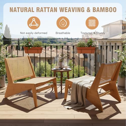Welnow Mid Century Rattan Accent Chair - Image 4