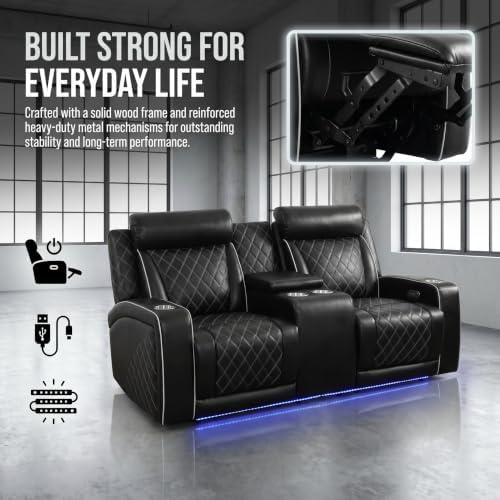 Leather Power Recliner Sofa Set - Image 4
