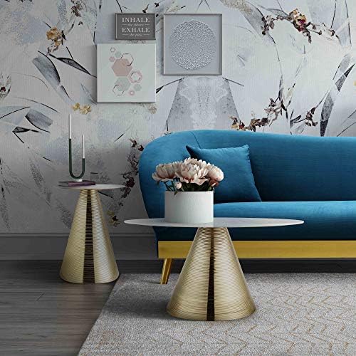 TOV Furniture Tempo Modern Round Marble Side Table - Image 2