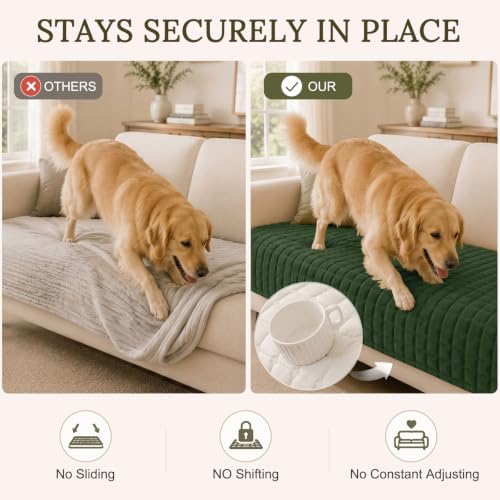 Smiry Velvet Couch Cover for Dogs, Non Slip Soft Sofa Protector for Pets - Image 3