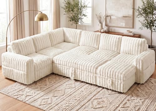 HONBAY Plush Corduroy Modular Sectional Sofa by HONBAY