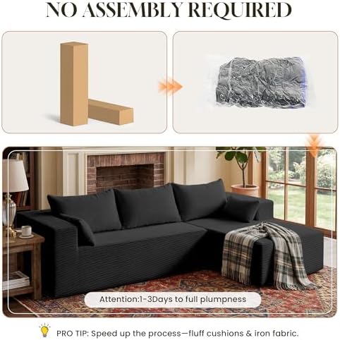 GRUSIGN106 Cloud Sectional Boneless Couch - Image 4