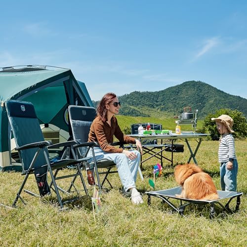Timber Ridge 3-Level Adjustable Rocking Camping Chair, Ergonomic Padded High - Image 2