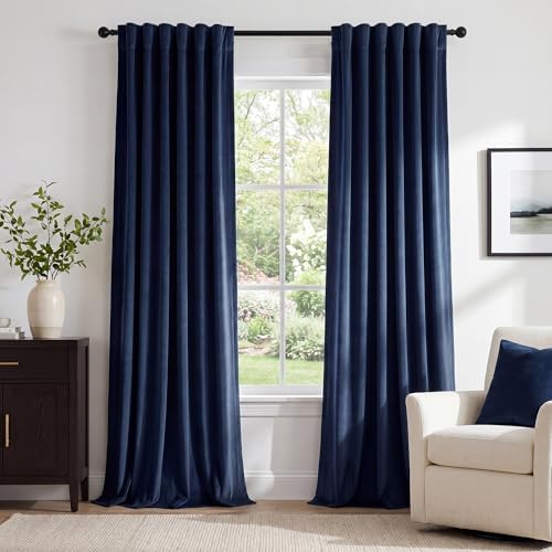 StangH Navy Blue Velvet Extra Curtains by StangH